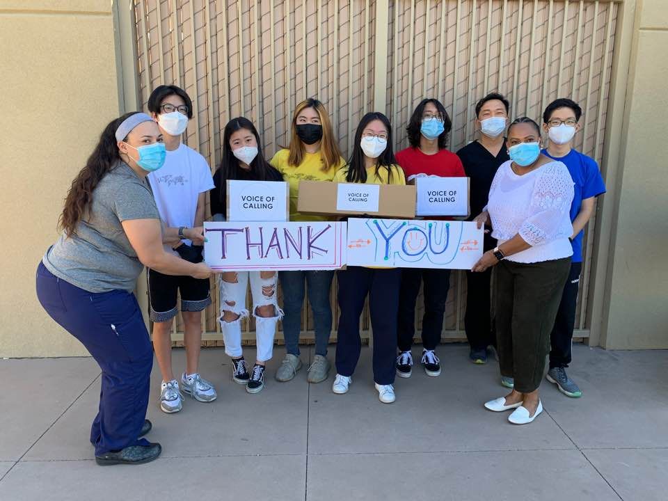 A Thank You banner for hospital staff