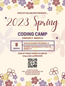 2023 Spring Coding Camp flyer