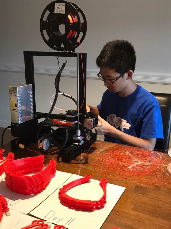 Printing face shields