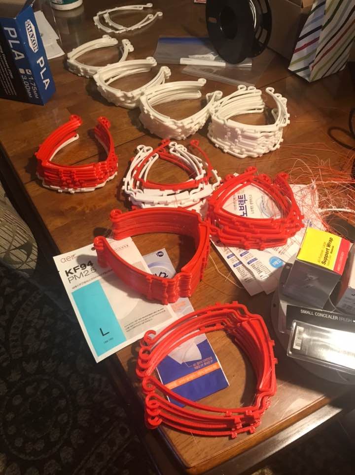Finished face shield frames